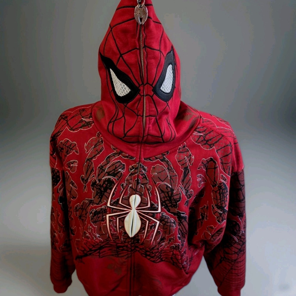 CIVIL REGIME x Spider-Man Miles Morales LIMITED EDITION Full Zip Hoodie Sz M Red